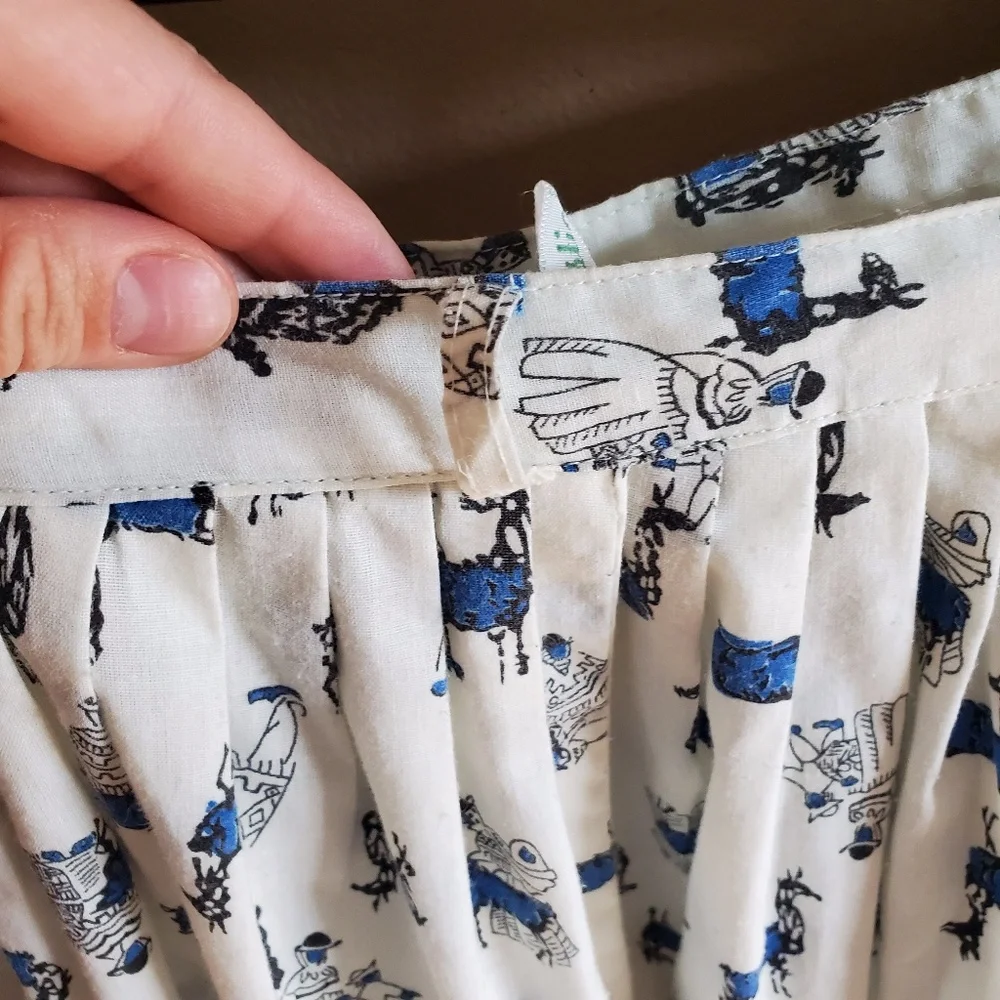 🐯Vintage Llama Print Skirt with belt sz M - Picture 4 of 11